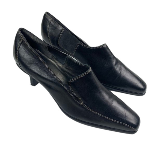 ROBERTO Capucci Black Heeled Loafer size  8 ½ - Picture 1 of 9
